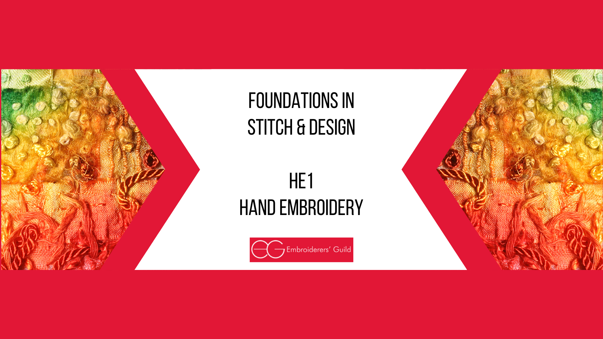 foundations in stitch & design in hand embroidery online course from The Embroiderers Guild