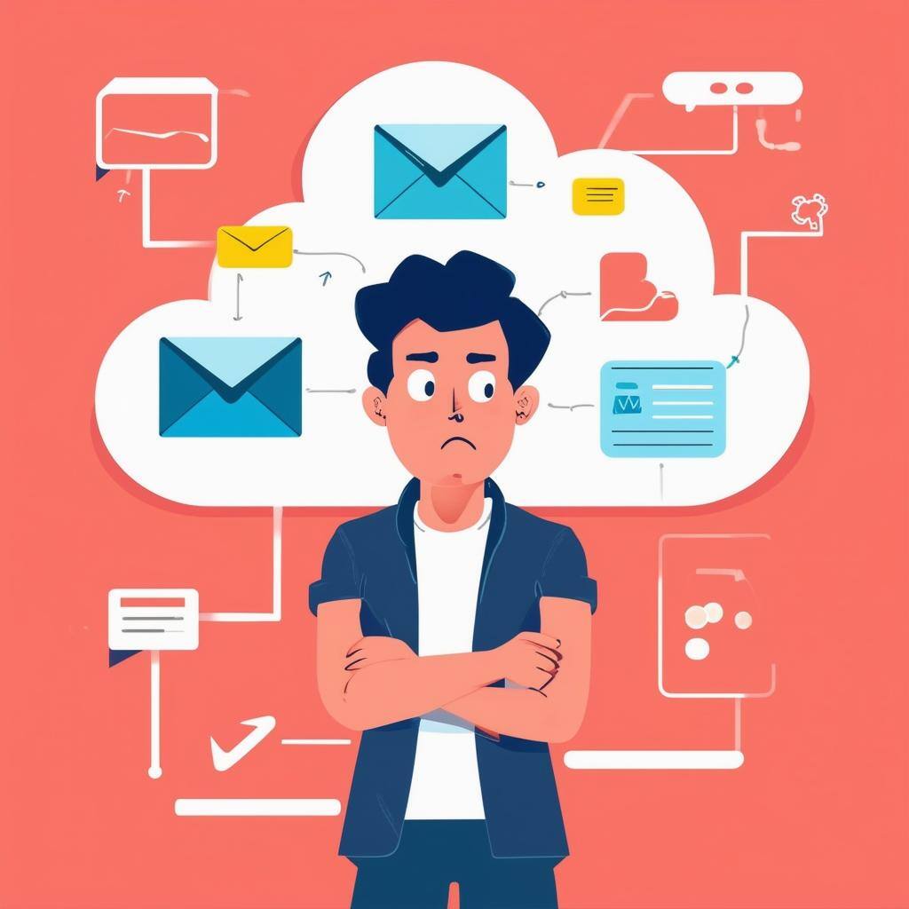 A person standing with crossed arms, looking unsure, and a cloud showing various use cases like emails, summaries, and brainstorming