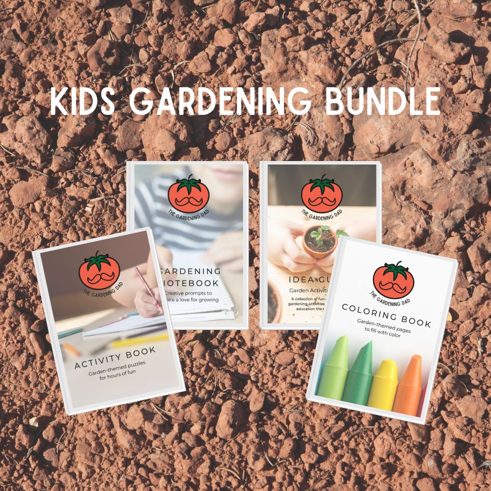 Covers of the four books included in The Gardening Dad's Kids Gardening Bundle