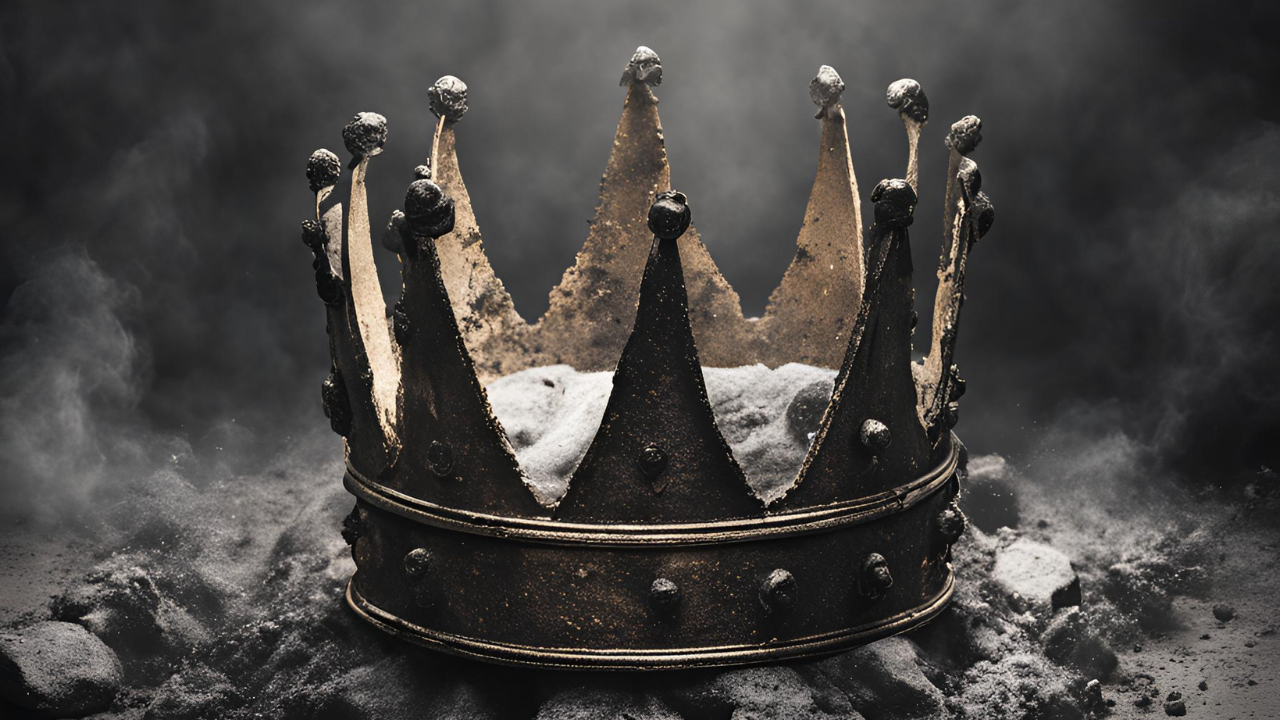 Crown sitting on ashes