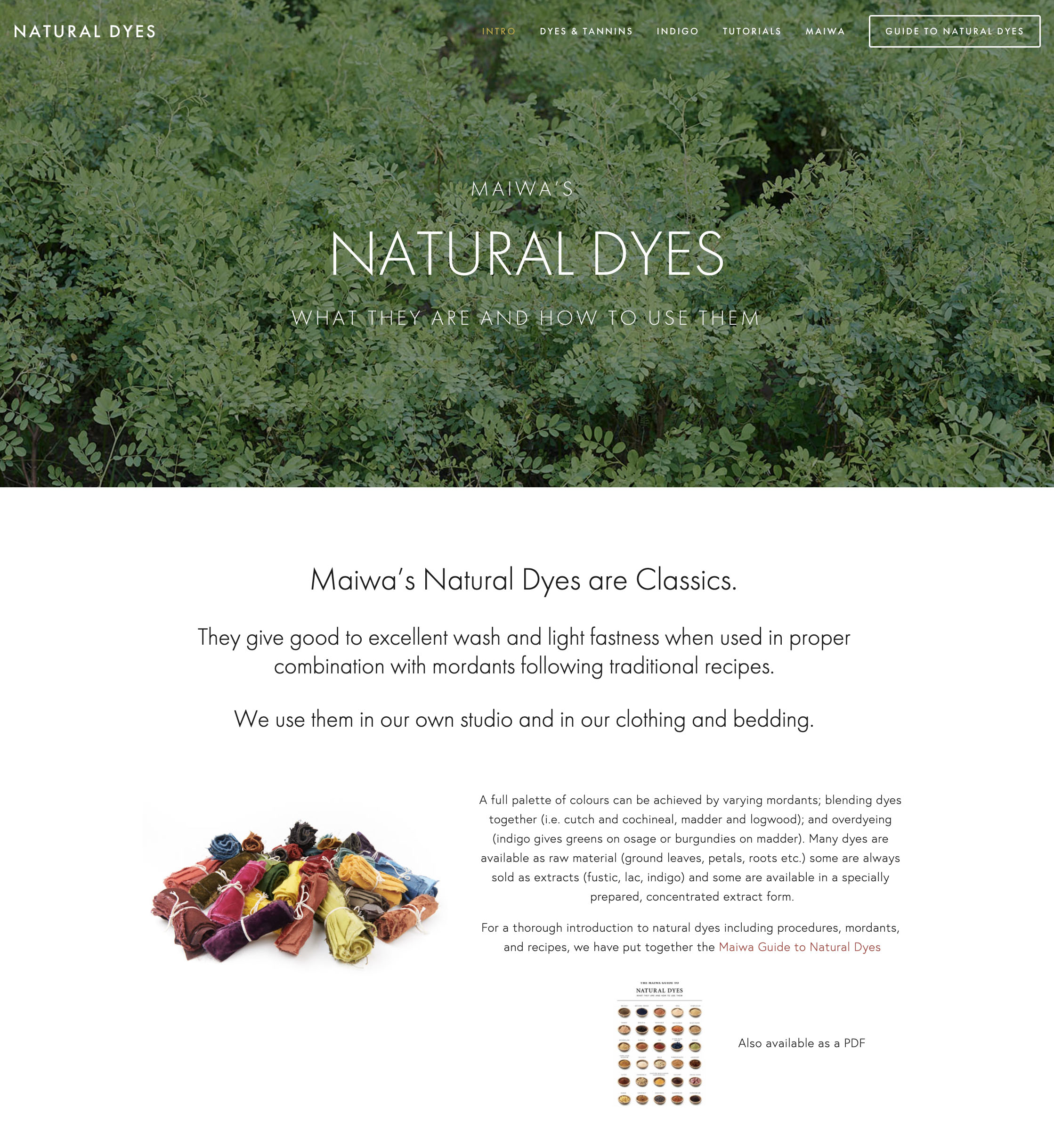 Maiwa&#39;s Natural Dyes Website