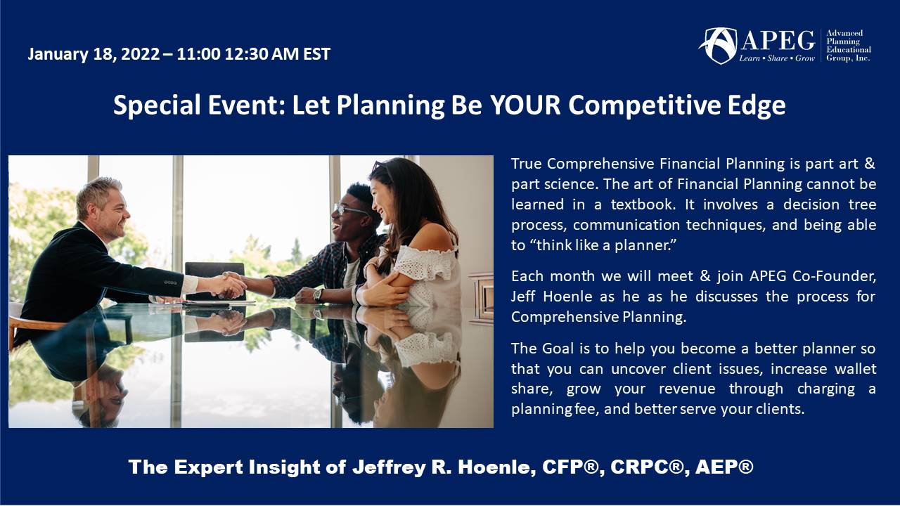 APEG Special Event: Let Planning Be YOUR Competitive Edge