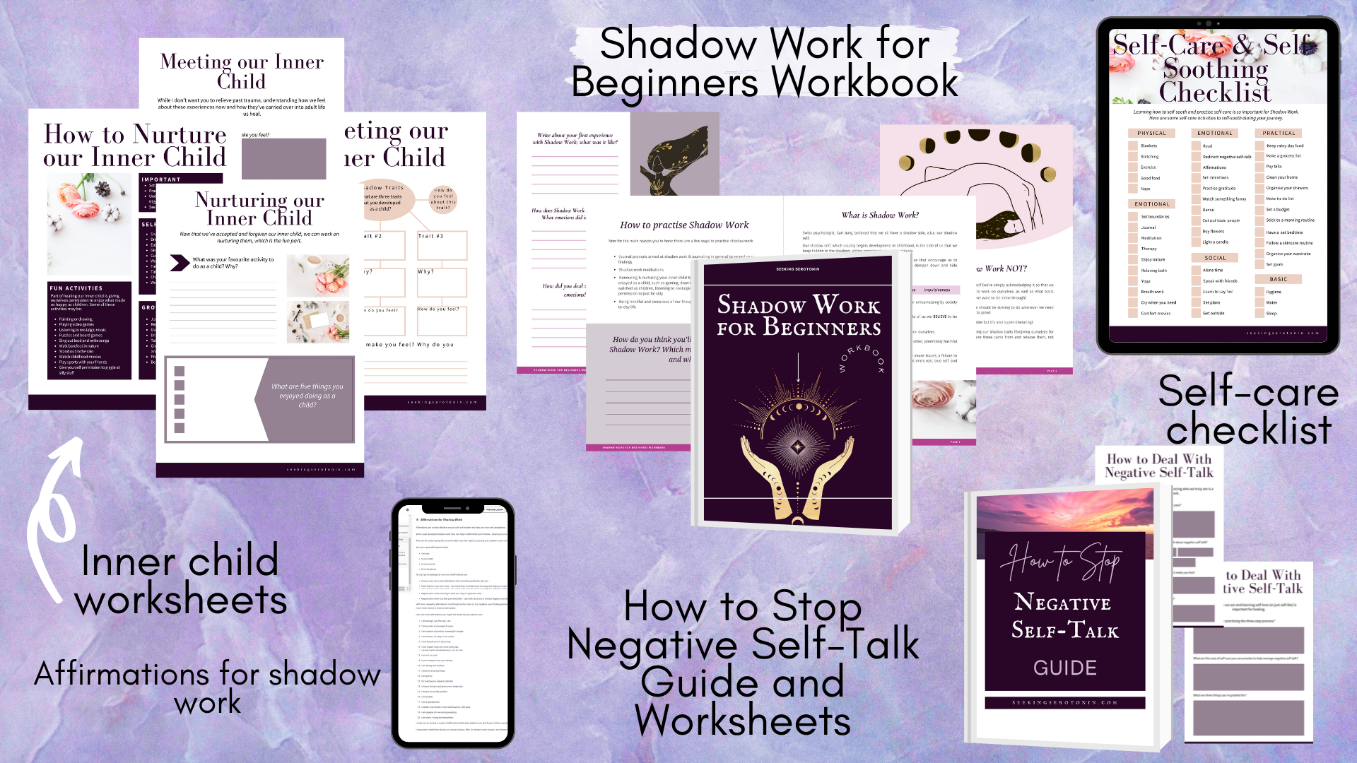 Everything included when you buy the Shadow Work for Beginners workbook