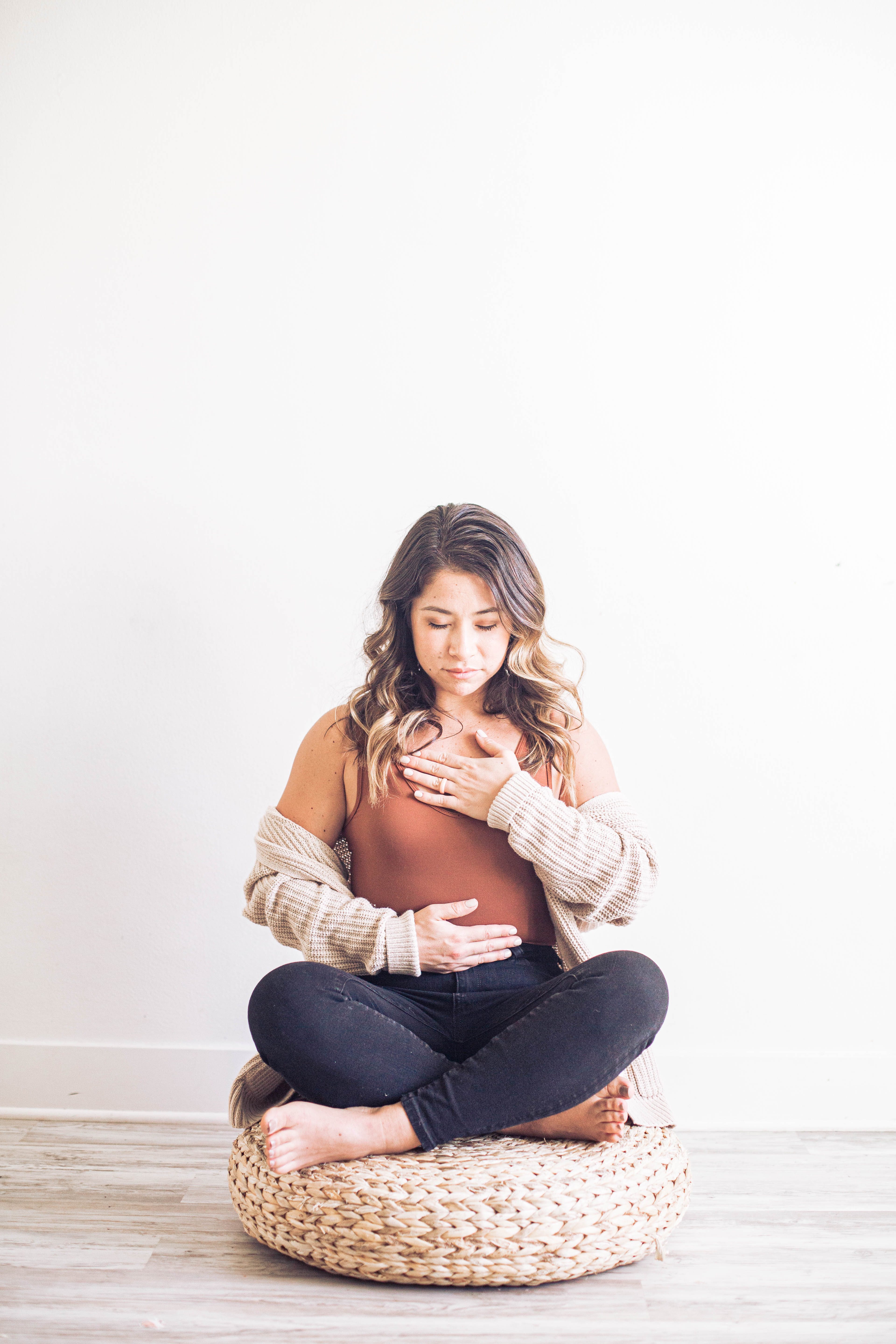 Young woman practicing meditation