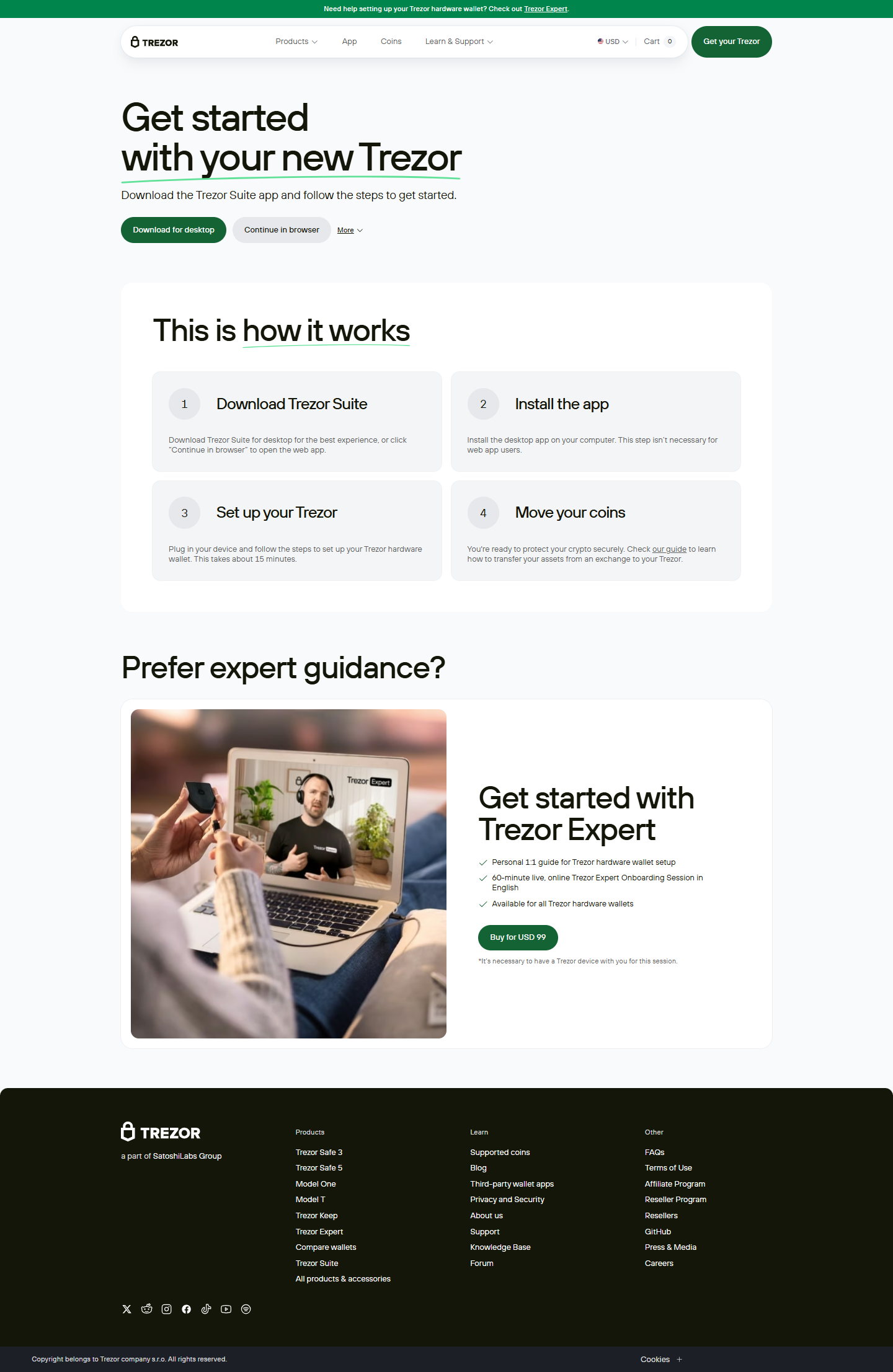 Trezor.io/Start® | Starting Up Your Device Trezor®