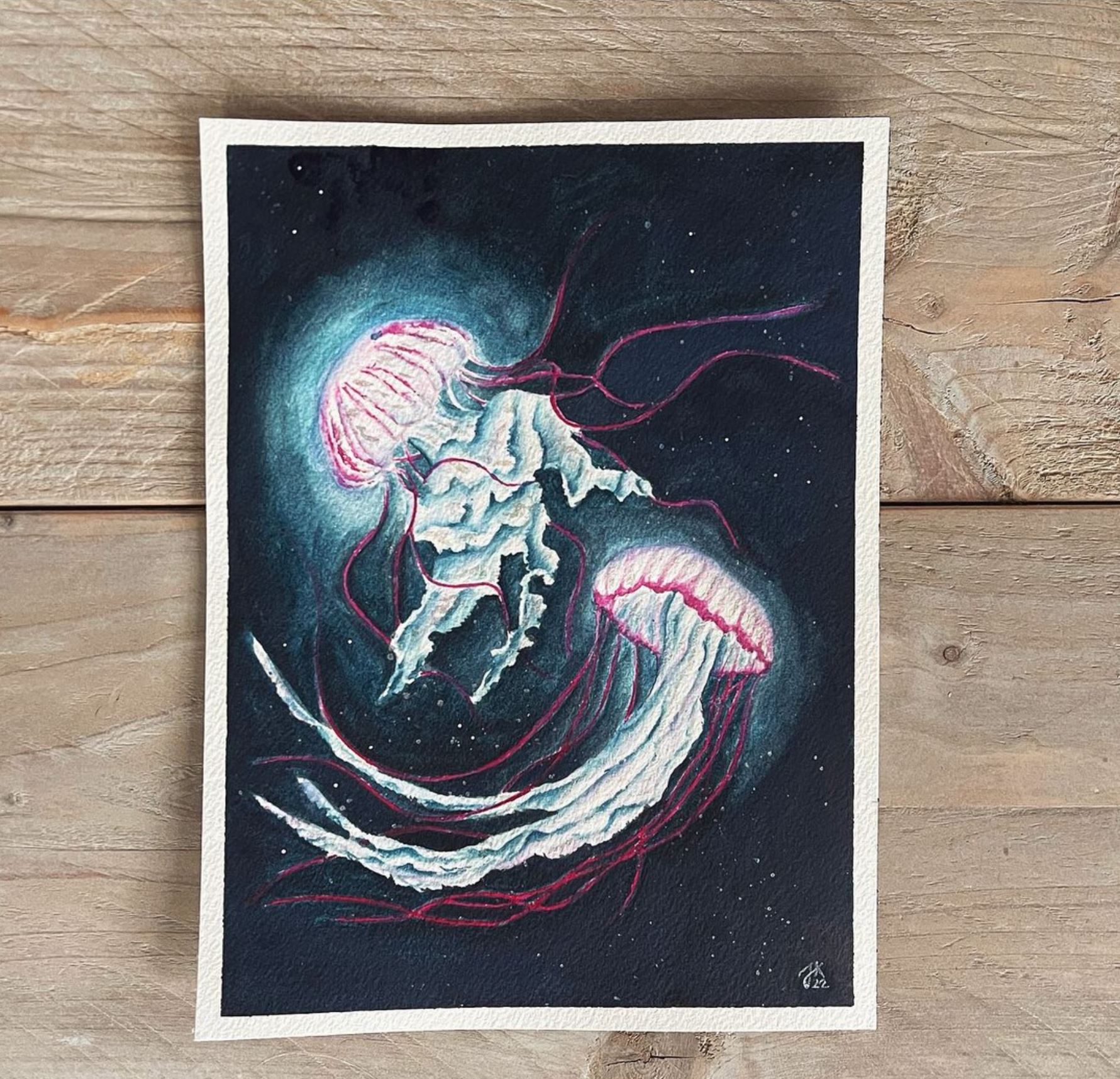 A PERFECT Beginner Watercolor Tutorial ✨ Jellyfish on Black Watercolor Paper  — Allison Lyon Art