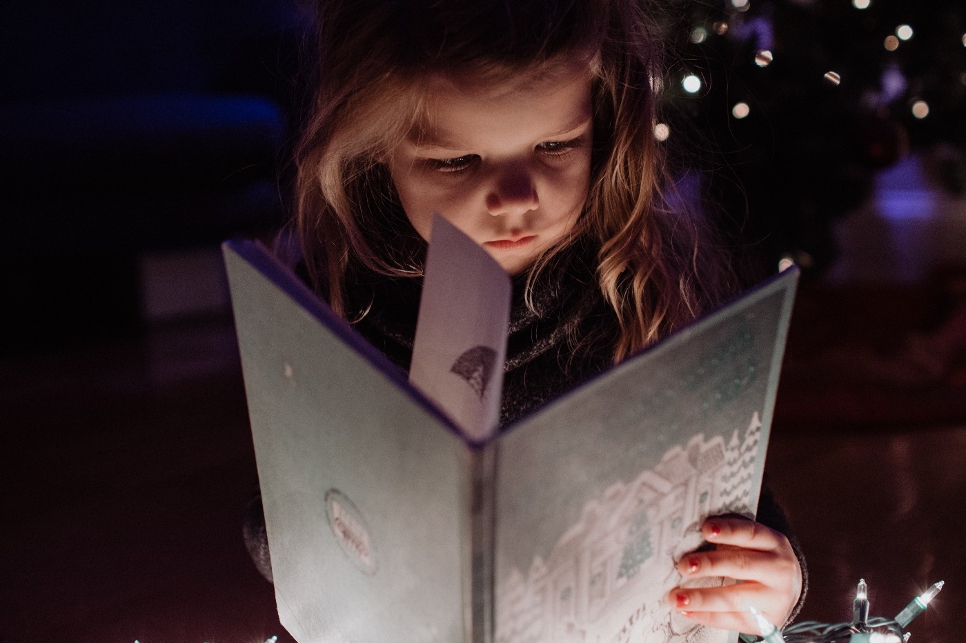 A girl engrossed in a book