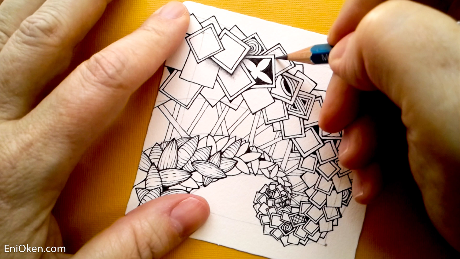 Overlapping Tangles Lesson | Eni Oken's Online Art Classes