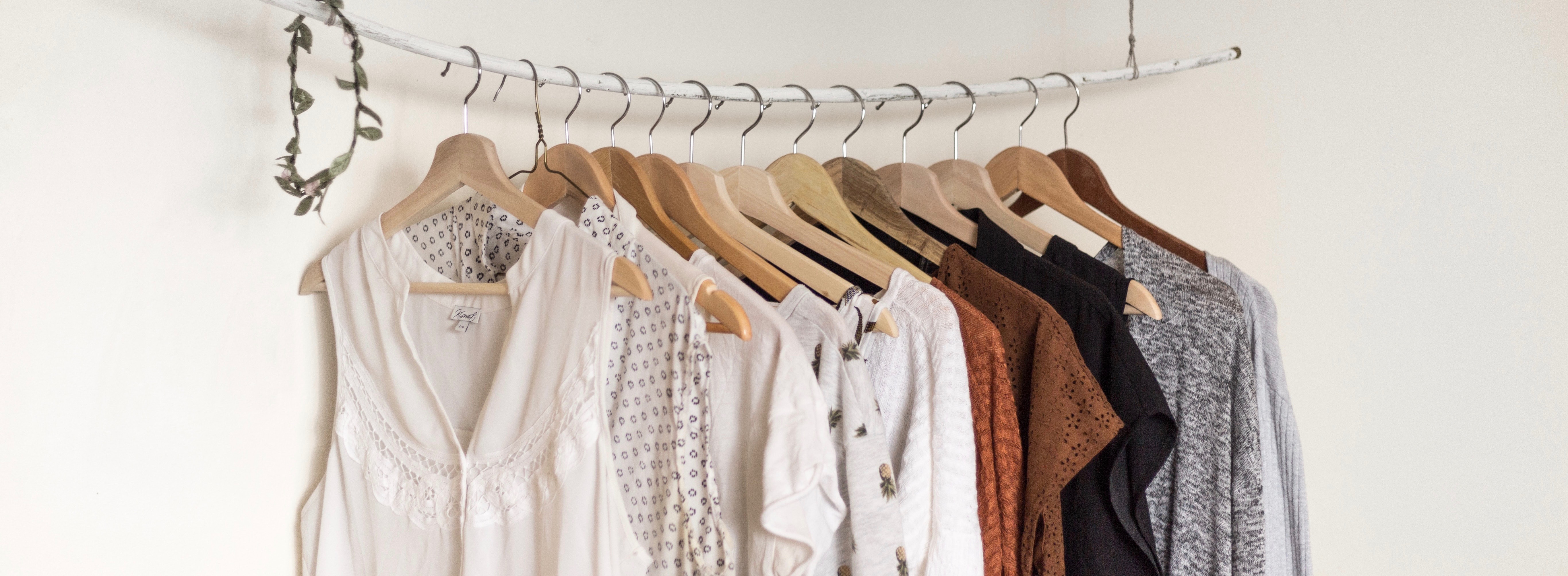 clothing on a rack