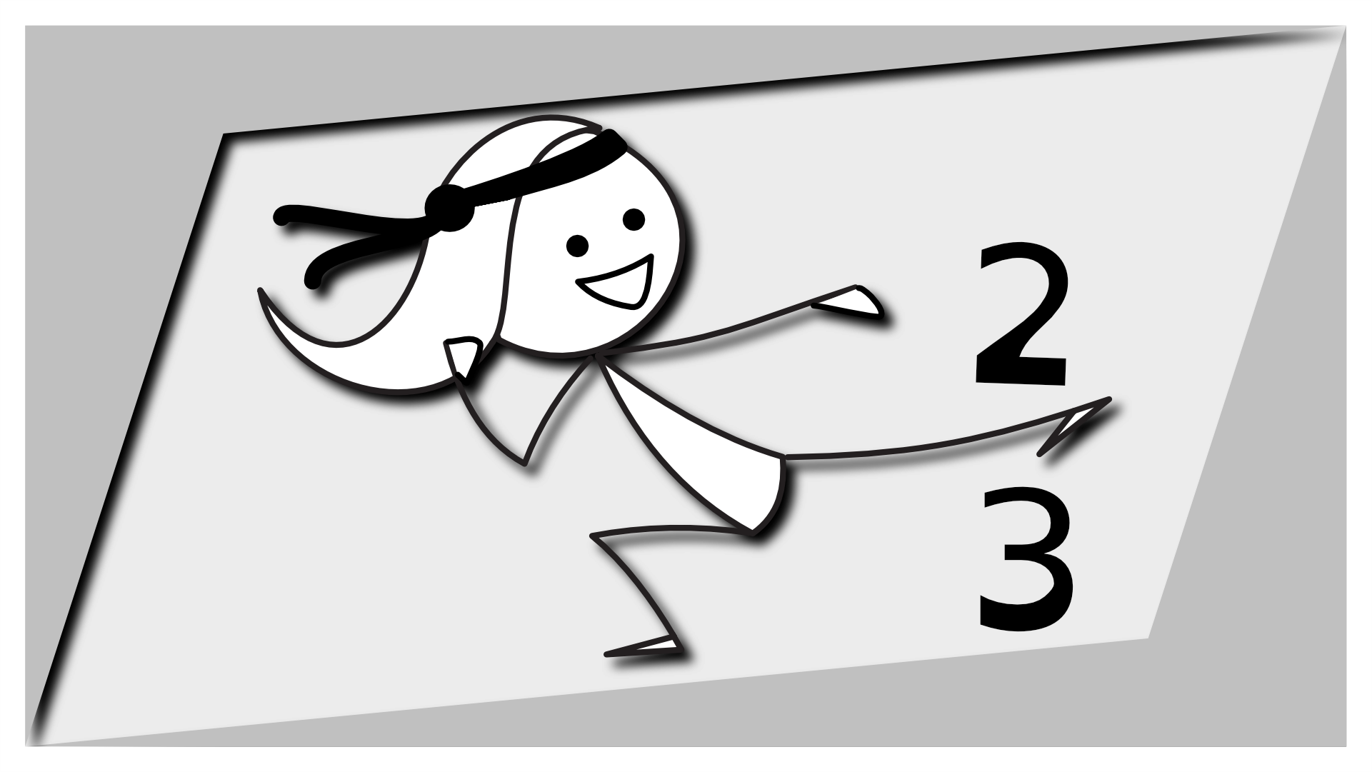 A kid kicking a fraction: 2/3