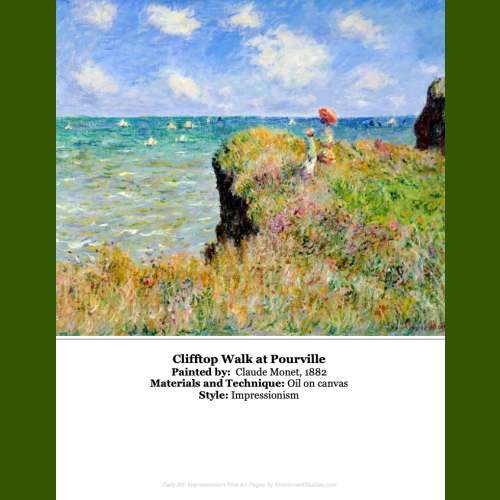 Clifftop Walk at Pourville by Monet