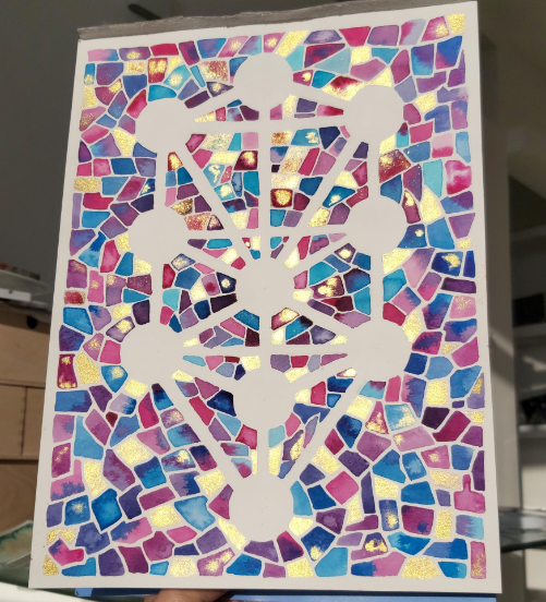 watercolor mosaic painting