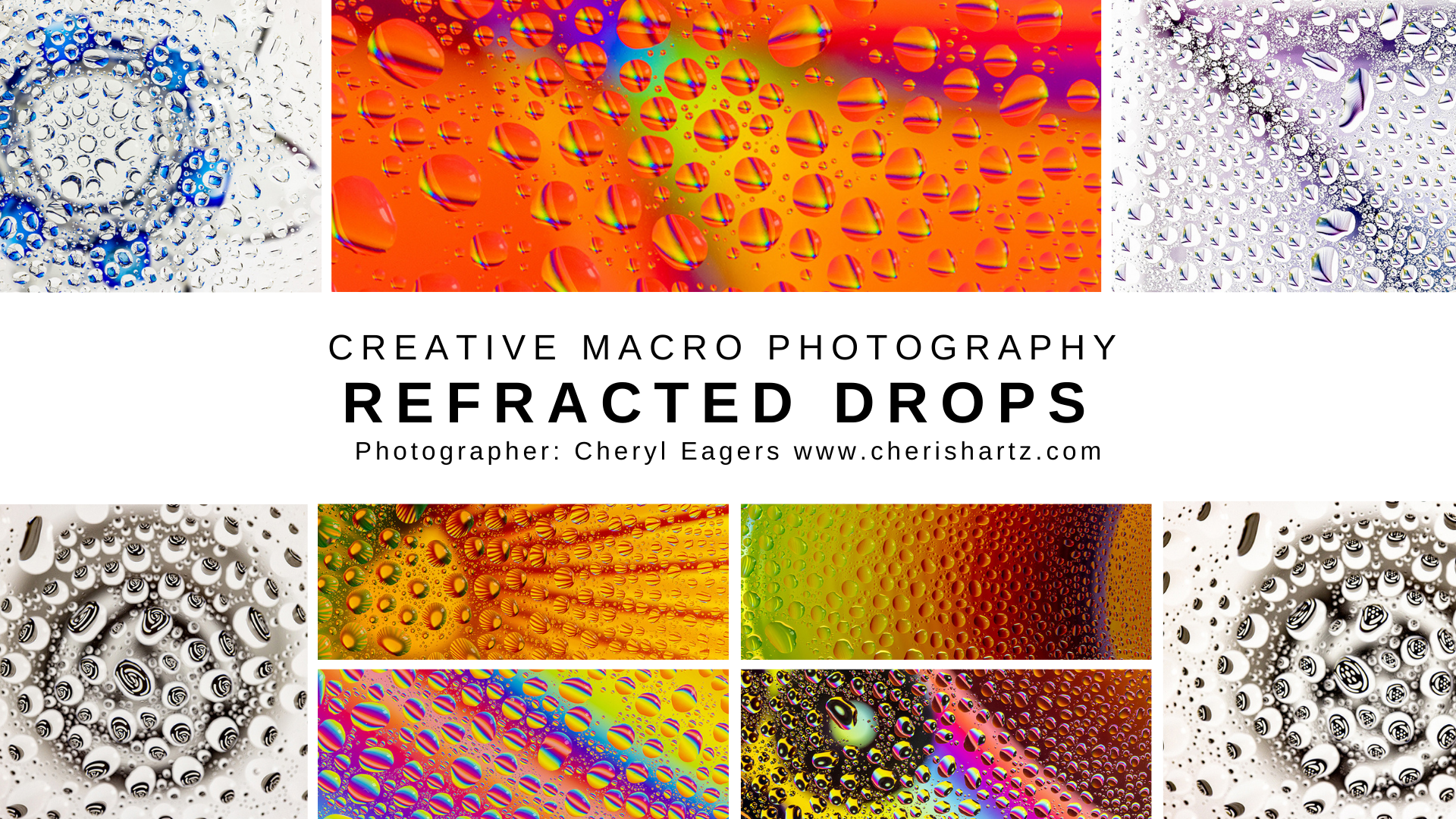 online photo workshop on macro refracted drops