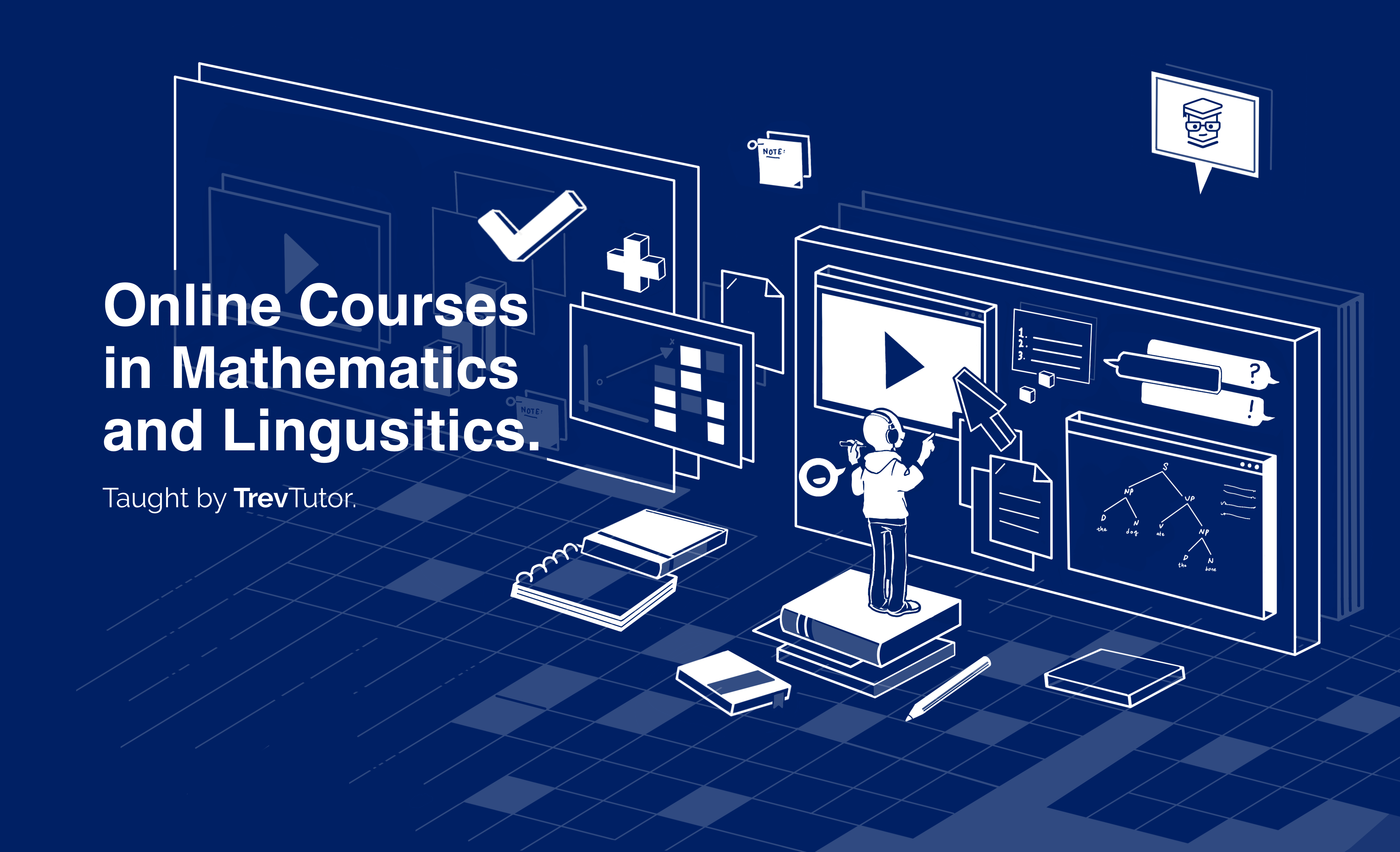 Online Courses in Discrete Mathematics and Linguistics