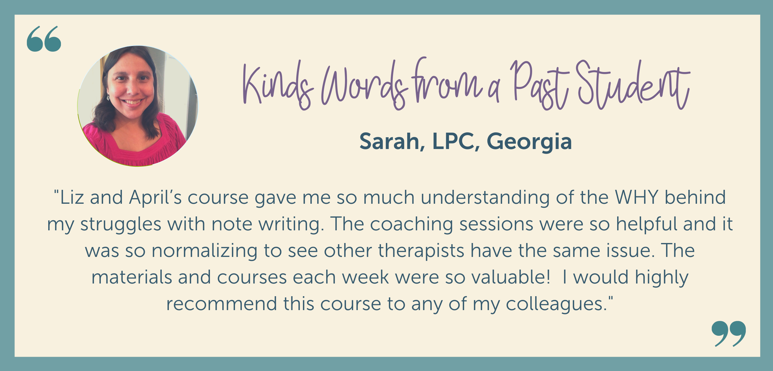 Writing Notes With Ease Testimonials