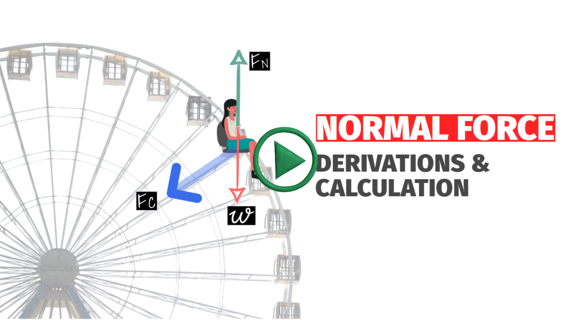 The Normal force acting on a rider on ferris wheel.