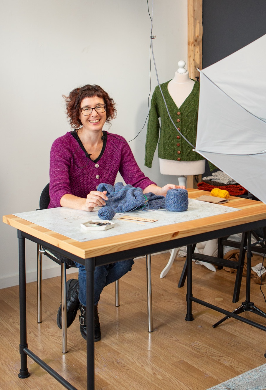 carol teaching at desk