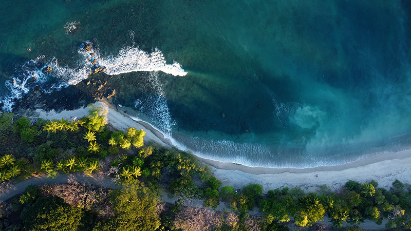 Aerial view of a Costa Rican beach