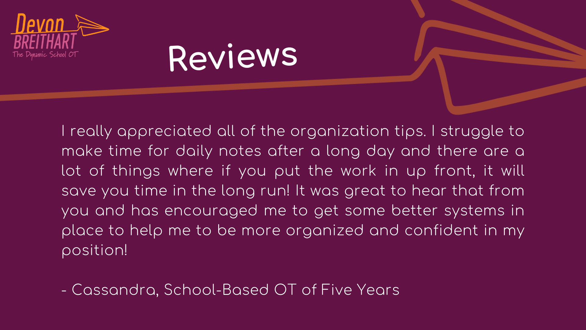 The Dynamic School OT Testimonial