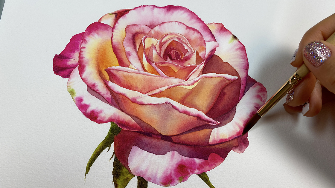 Rose Art Watercolor Painting Project - Rhythms of Play