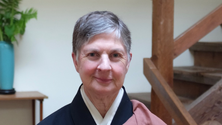 Eijun Linda Cutts wearing Brown Dharma Robes