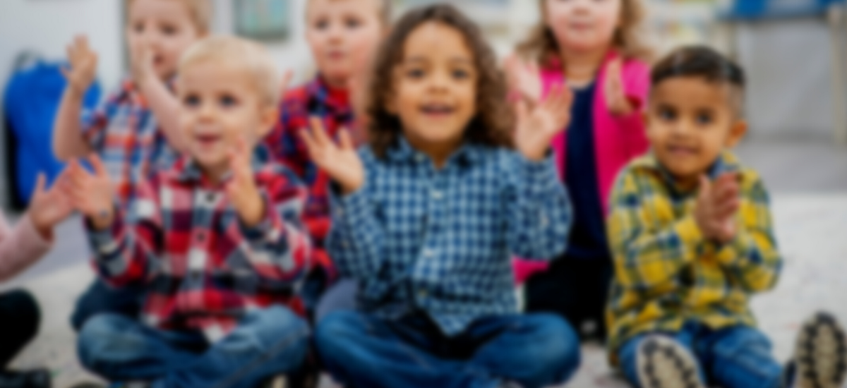 happy children music club smiling clapping