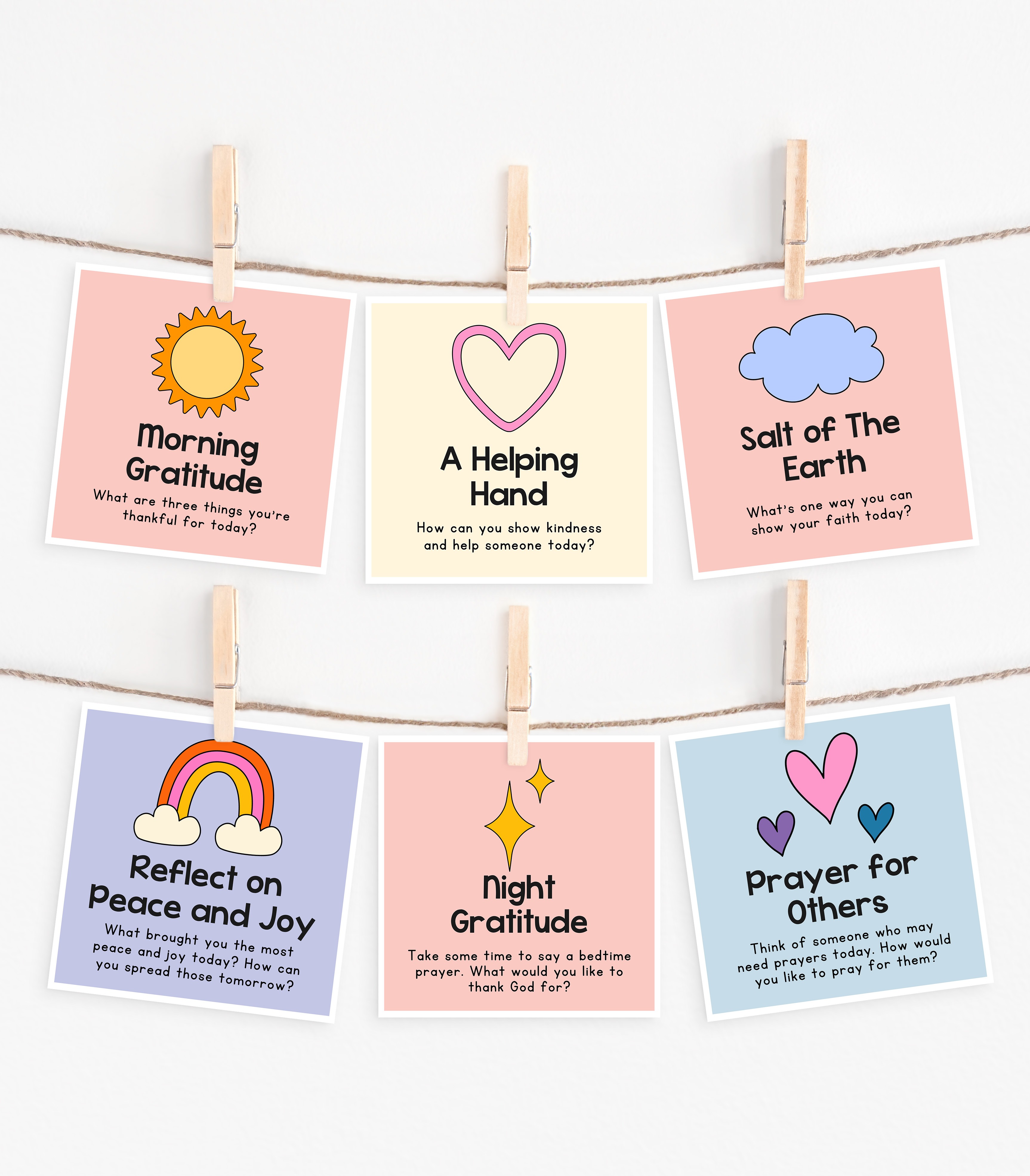 Morning and Night Reflection Cards for Kids