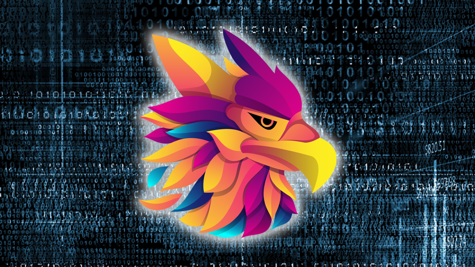 GRC Griffon logo on a binary code background